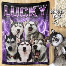 Load image into Gallery viewer, Unleash the Laughter with This Custom Photo of Your Pets - Personalized Pet Blanket for Dog Lovers Pet Blanket PopCulturePrints
