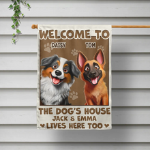 Load image into Gallery viewer, Welcome To The Dog House - Personalized 3D Effect Flag Flag PopCulturePrints
