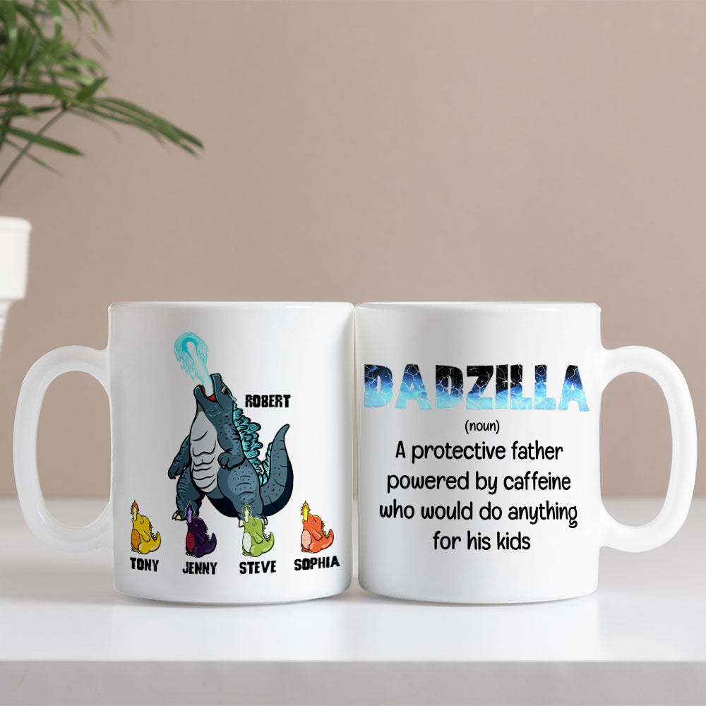 Dadzilla Personalized Coffee Mug - Perfect Gift for Super Dads Coffee Mug PopCulturePrints