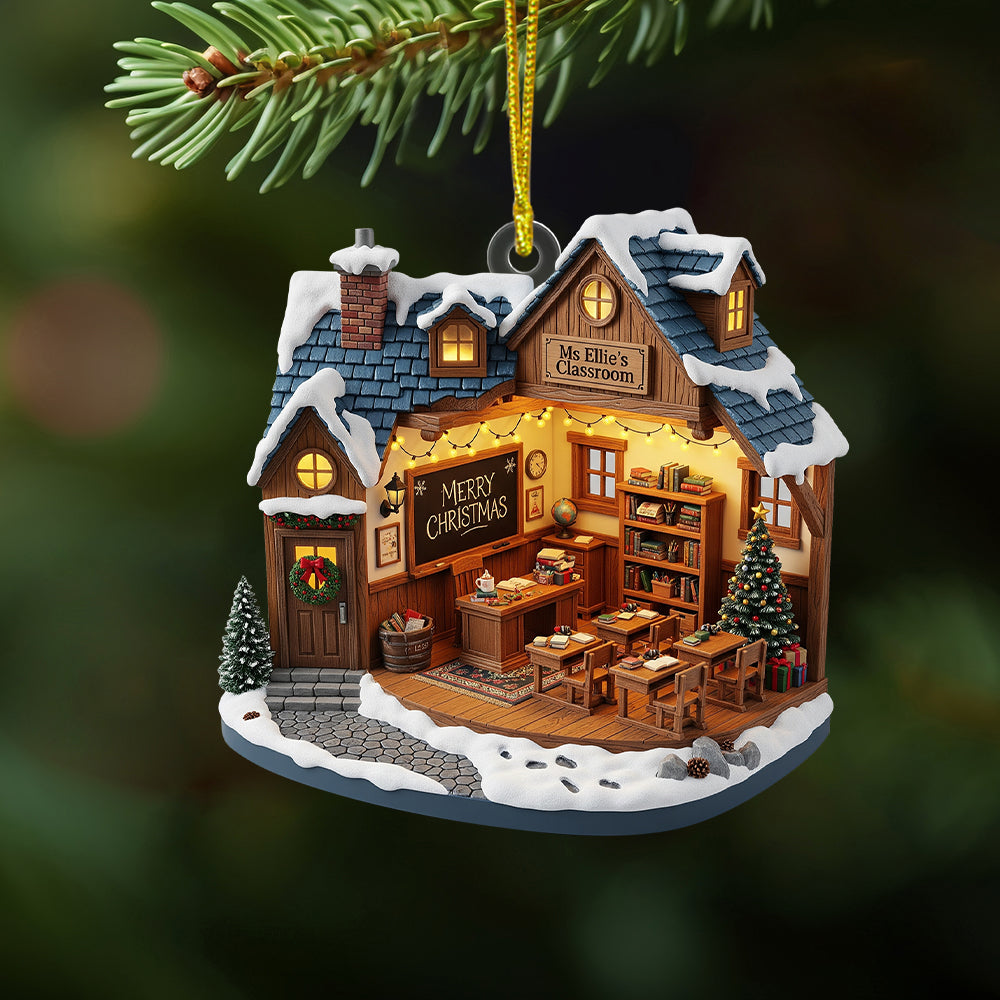 “Celebrate Teaching Excellence with a Personal Touch” - Teacher Miniature Classroom Ornament - Personalized Gift for Educators Ornament PopCulturePrints