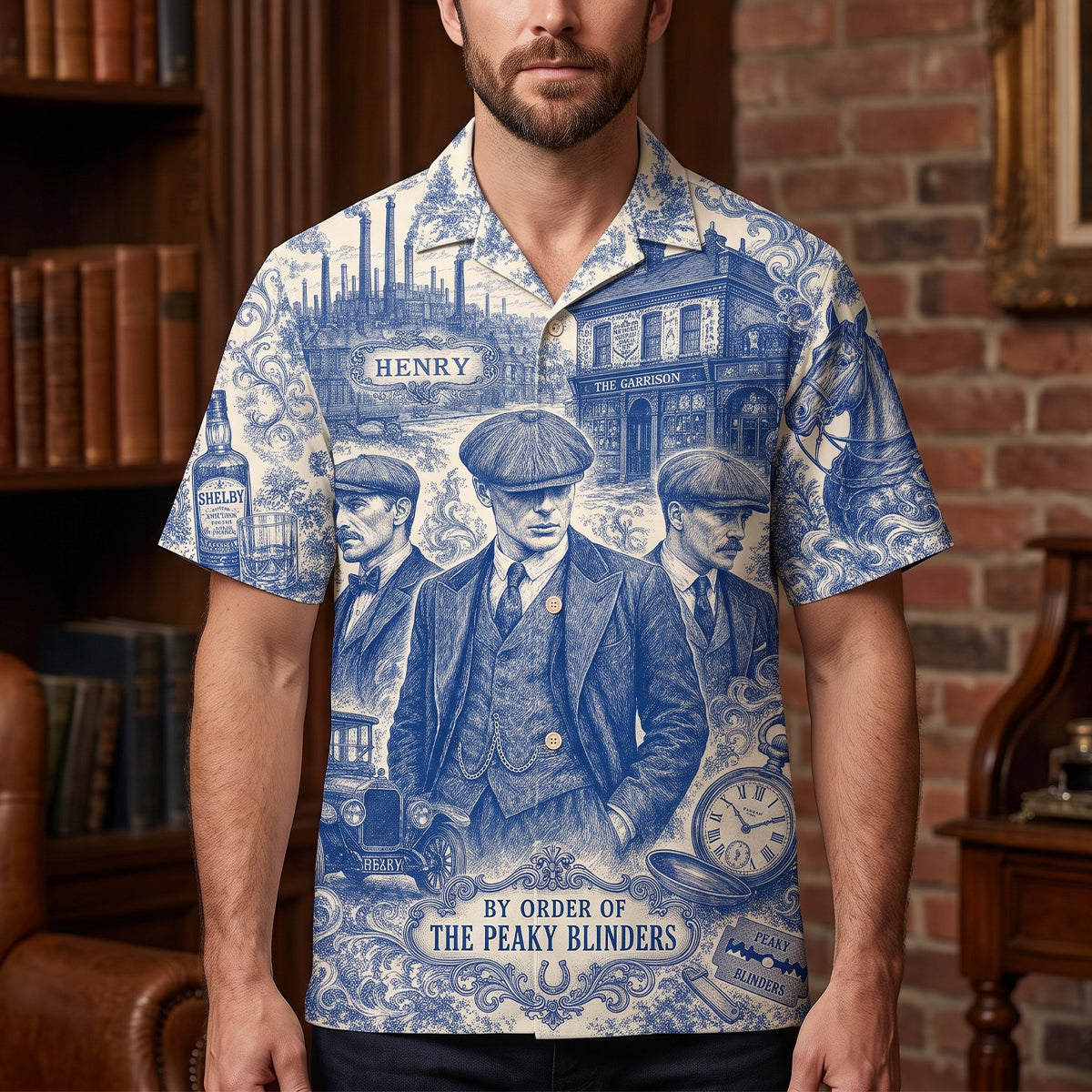 By Order of the Peaky Blinders - Personalized Toile de Jouy Hawaiian Shirt