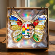 Load image into Gallery viewer, “Shining Bright, Just Like Them” - Personalized Autism Kids Suncatcher Ornament - Custom Photo Gift for Children &amp; Loved Ones Ornament PopCulturePrints
