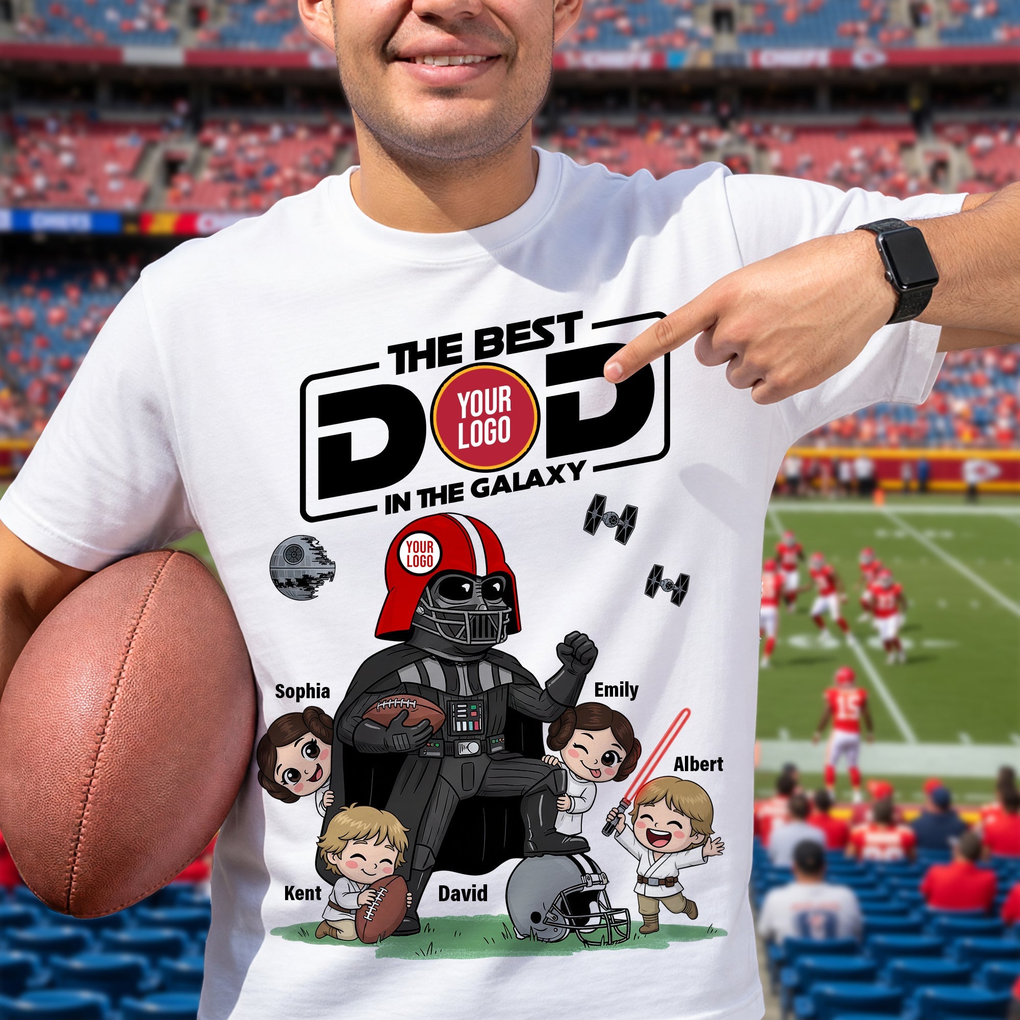 The Best Dad in the Galaxy - Personalized Sport Shirt for Dads and Grandpas Shirts PopCulturePrints