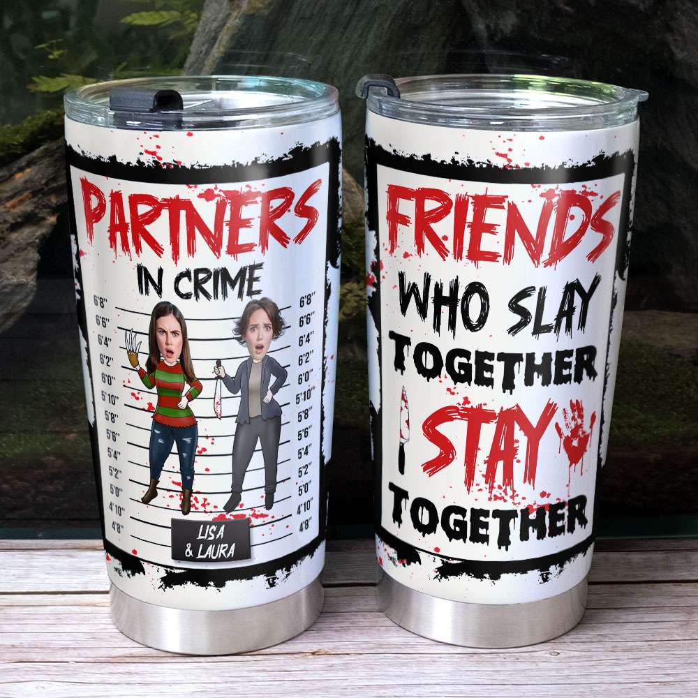 Custom Halloween Tumbler for Friends - Partners in Crime