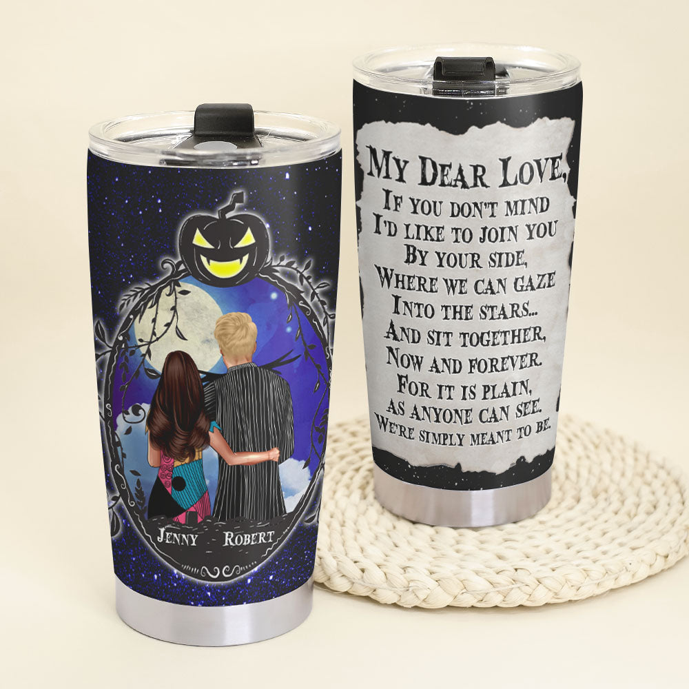Personalized Halloween Couple Tumbler - Spooky Love Gift & Valentine's Day Gifts Tumbler Cup PopCulturePrints