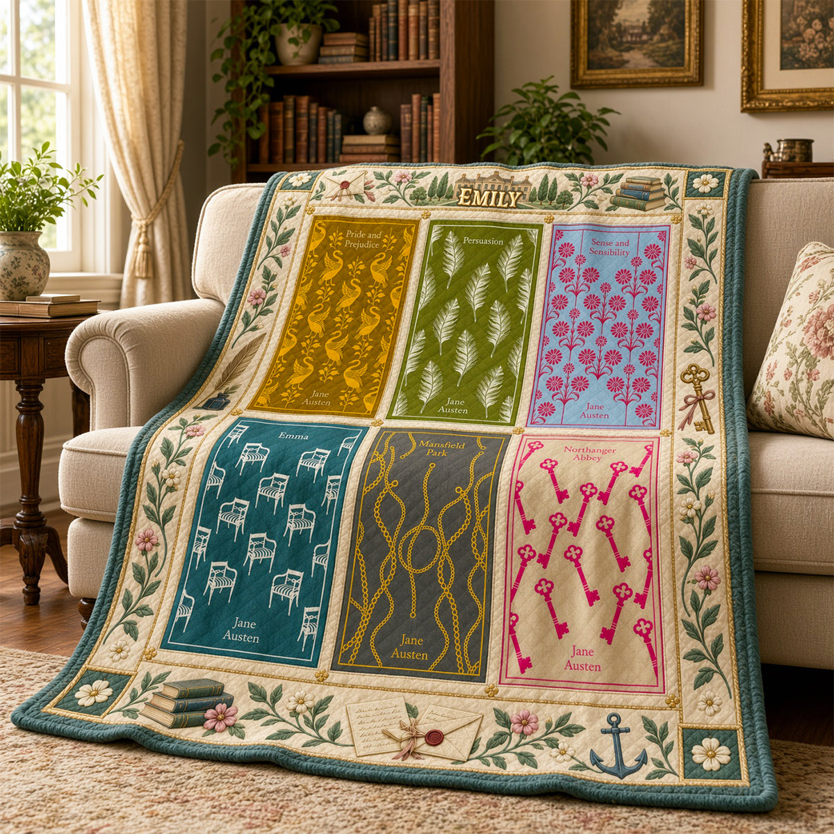 "Embrace the Classics" - Personalized Book Lover Blanket - Gift for Readers, Friends, Family, and Bookworms Blanket PopCulturePrints