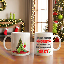 Load image into Gallery viewer, It&#39;s Not That I&#39;m Horny - Funny Personalized Christmas Mug for Couples Coffee Mug PopCulturePrints
