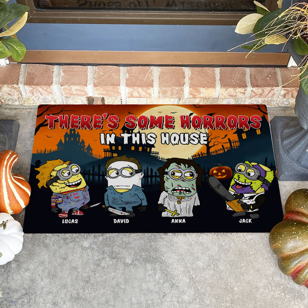 Personalized Halloween Family Doormat - Spooky Character Customization