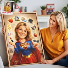 Load image into Gallery viewer, “Celebrating Her Unmatched Strength” - Powerful Mom Poster, Custom Photo Portrait Gift for Mom, Perfect Mother’s Day Gift Poster &amp; Canvas PopCulturePrints

