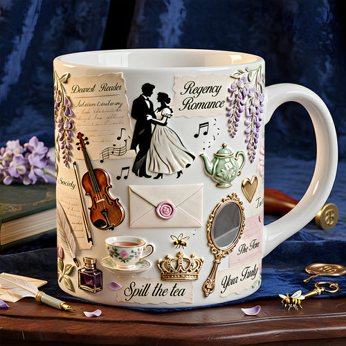 Regency Romance Mug – A Charming Personalizable Gift for Romance Enthusiasts Coffee Mug PopCulturePrints