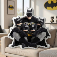 Load image into Gallery viewer, “Every Hero Needs Their Sidekicks” - Custom Shape Pillow for Dads - Personalized Gifts for Dads, Grandpas, and More Pillow PopCulturePrints
