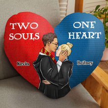 Load image into Gallery viewer, Two Souls, One Heart Custom Pillow - Perfect Valentine’s Day Gifts for Couples Pillow PopCulturePrints
