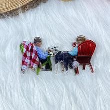Load image into Gallery viewer, Custom Old Couple Ornament with Dog - Personalized Christmas Decor Ornament PopCulturePrints
