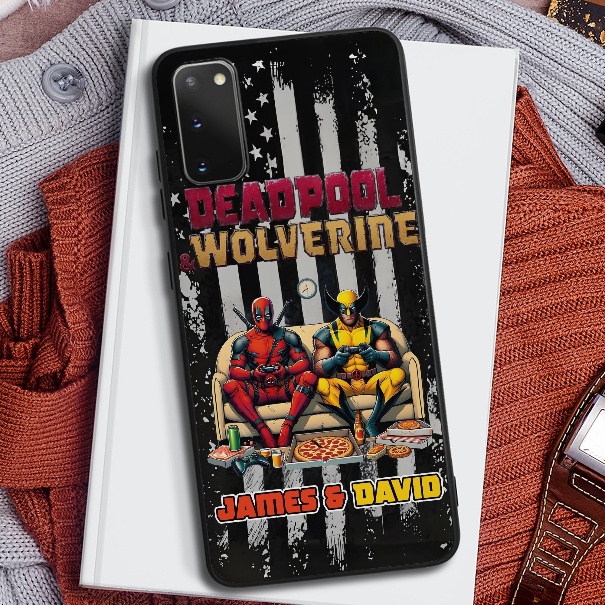 Personalized Deadpool and Wolverine Gaming Phone Case