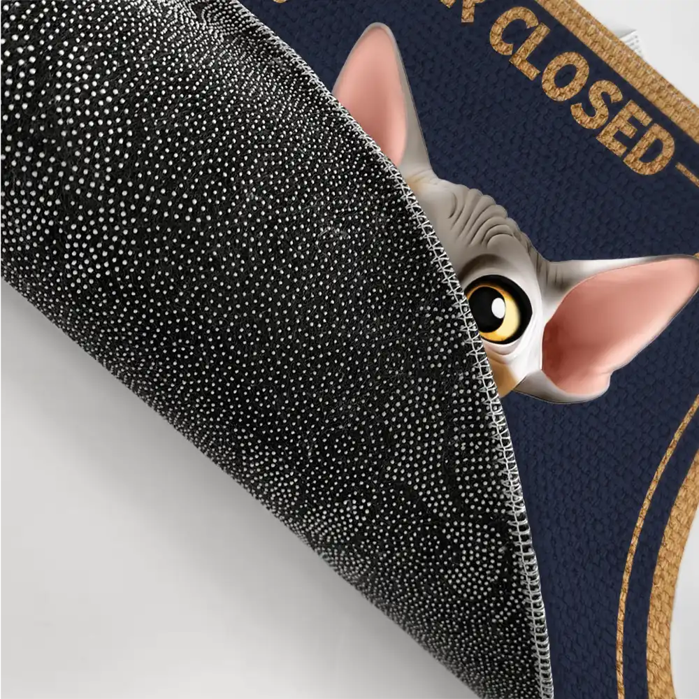 Please Keep Door Closed: Cats Planning Escape - Personalized Doormat for Pet Lovers Doormat PopCulturePrints