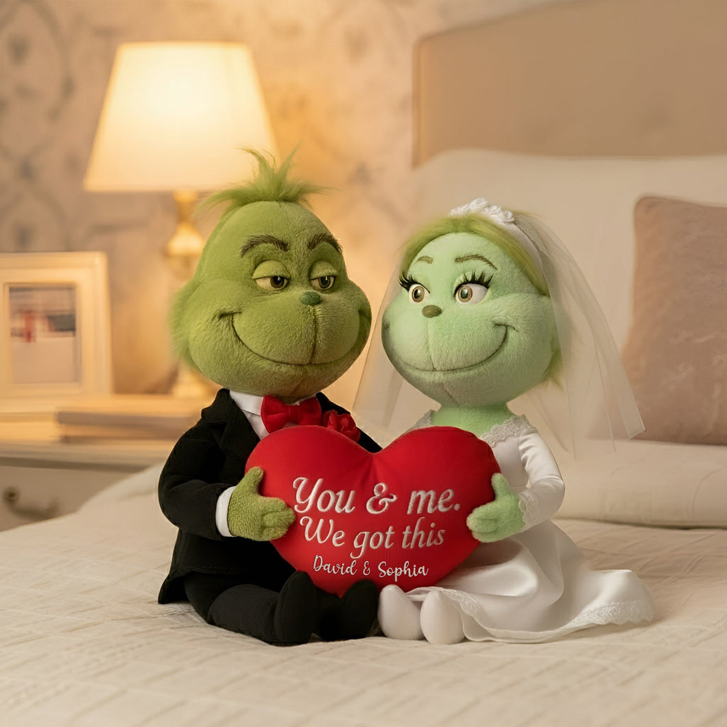 You & Me, We Got This - Green Monster Couple Custom Shaped Pillow - Personalized Gift for Couples Pillow PopCulturePrints