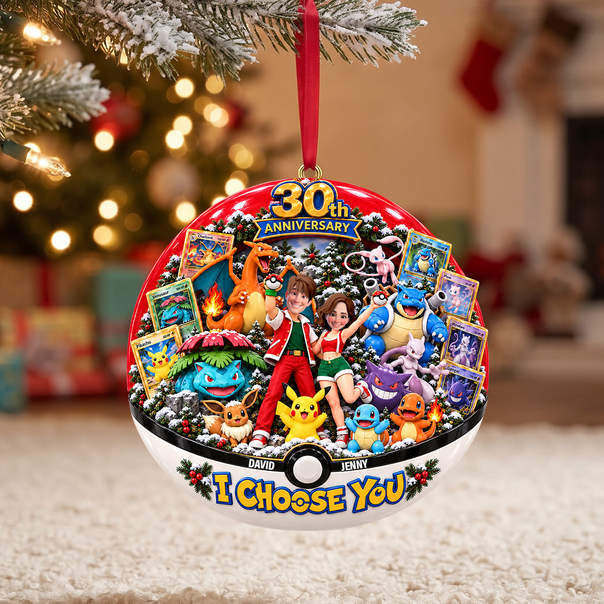 "I Choose You" - Celebrate 30 Years of Adventure - Personalized Christmas Ornament for Couples