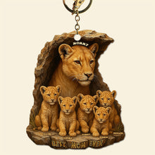 Load image into Gallery viewer, &quot;Best Mom Ever with Her Cubs - Personalized Keychain for Mom&quot; Keychains PopCulturePrints
