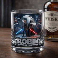 Load image into Gallery viewer, Engage in a Galactic Journey - Space Adventure Round Glass - Personalized Gifts for Sci-Fi Lovers Glass PopCulturePrints
