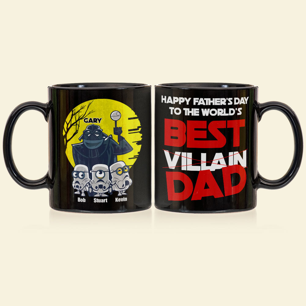 Personalized World's Best Villain Dad Coffee Mug - Father's Day Minion Design Coffee Mug PopCulturePrints