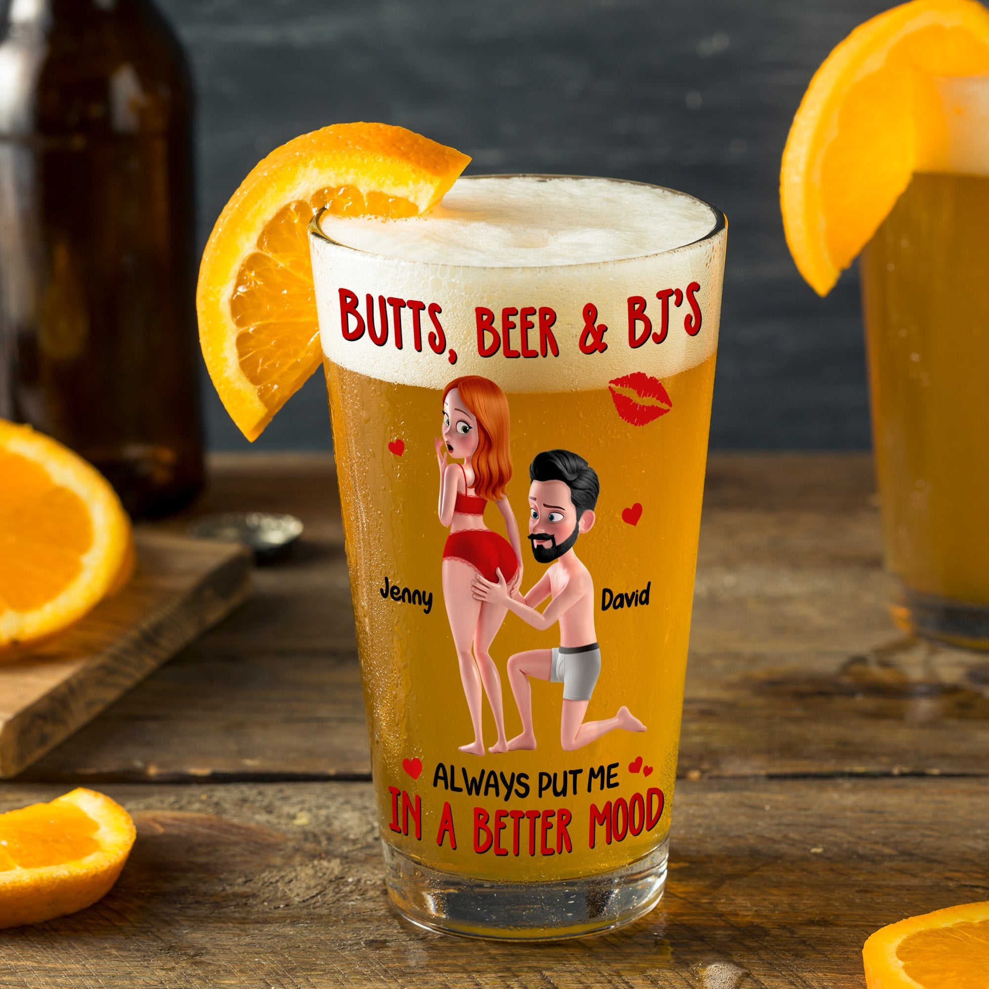 Always Put Me In A Better Mood - Personalized Funny Beer Glass for Couples Beer Glasses PopCulturePrints