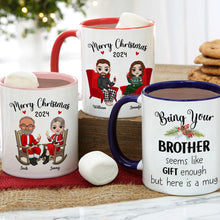 Load image into Gallery viewer, Personalized Merry Christmas Brother Coffee Mug Gift 2024 Coffee Mug PopCulturePrints
