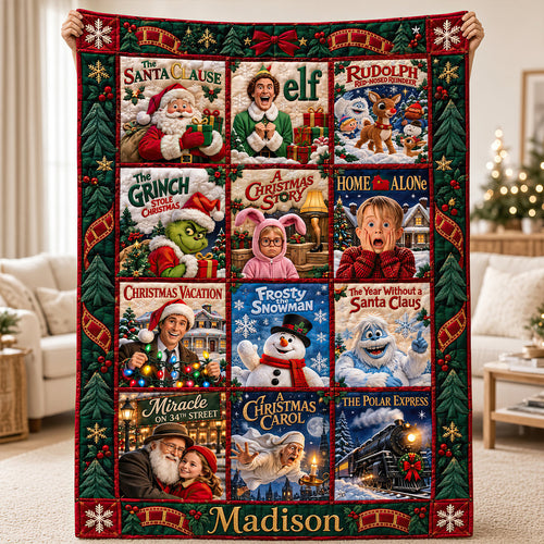 Nostalgia Cinematic Blanket - A Personalized Gift for Movie Lovers Blanket PopCulturePrints