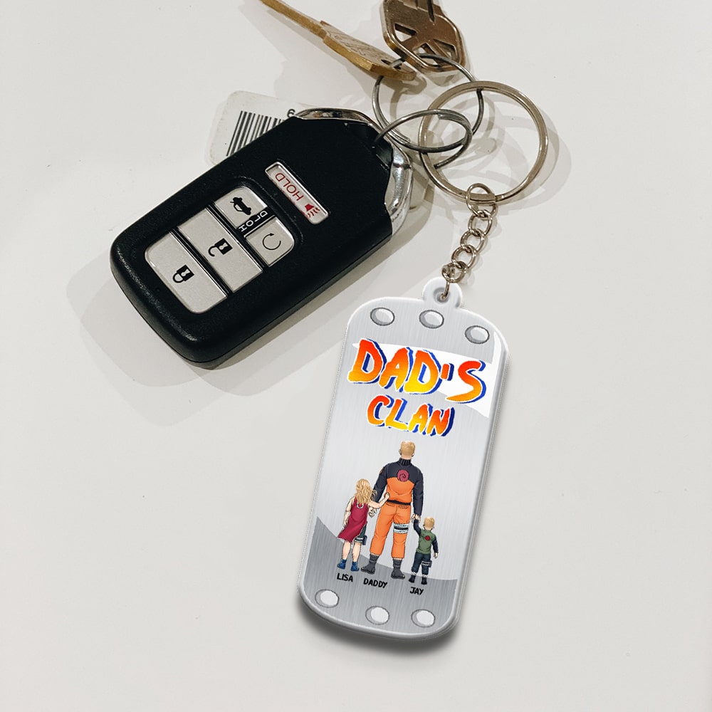 Custom Anime-Inspired Dad's Clan Keychain - Perfect Father's Day Gift Keychains PopCulturePrints