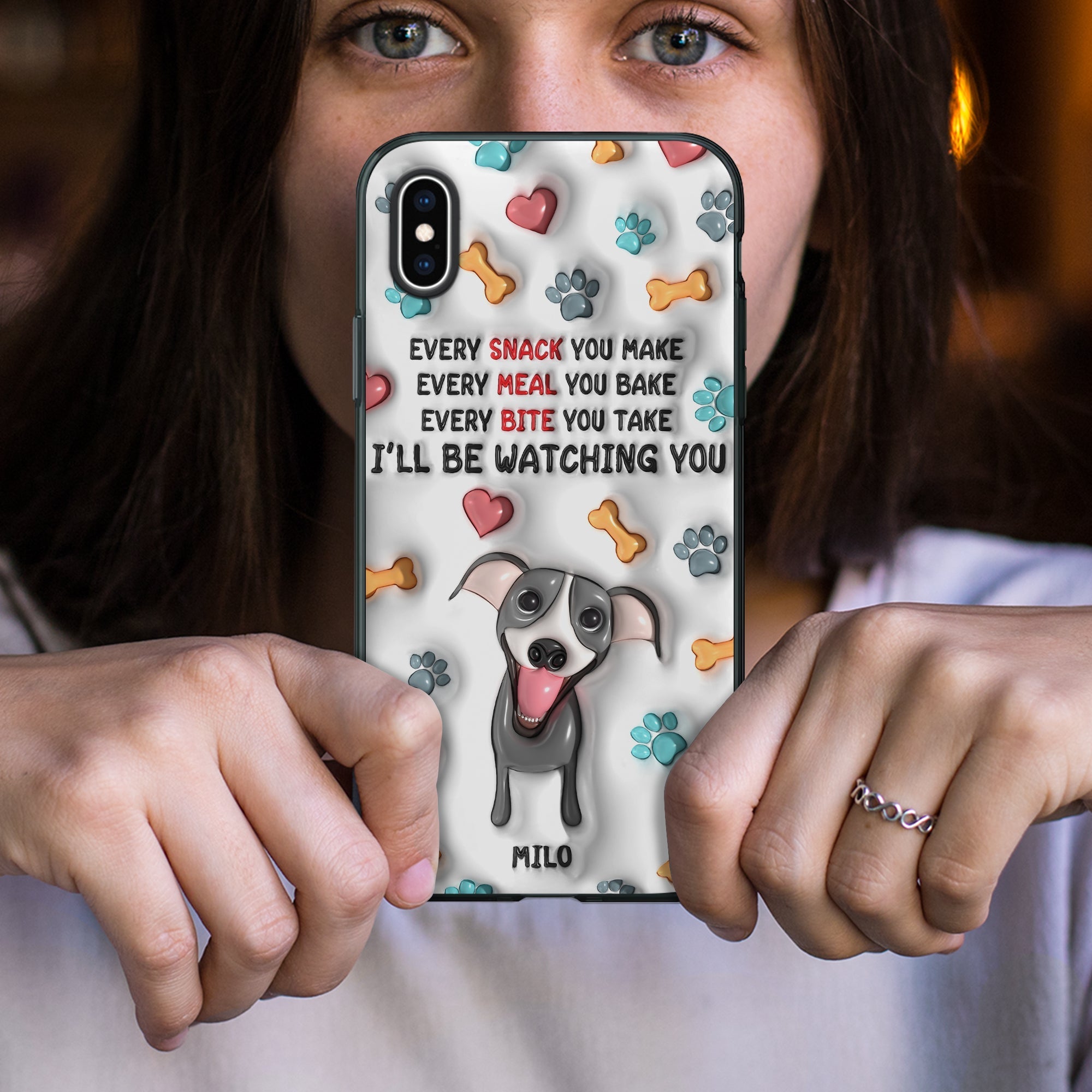 Custom Dog Lovers Phone Case - Cute Animated Waiting Dog Design