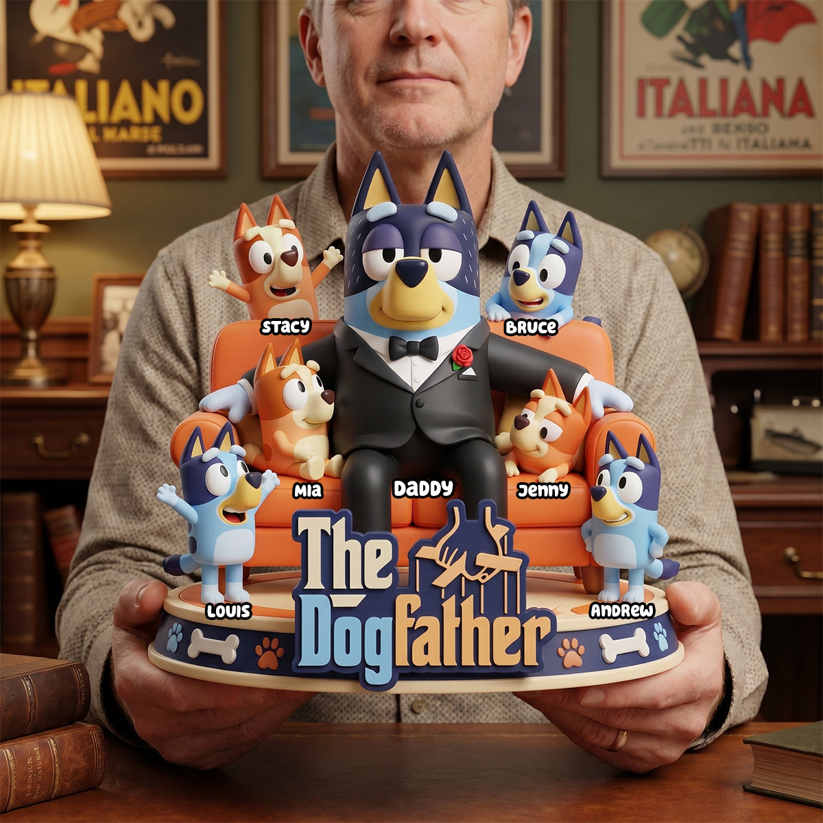 ''The Dogfather: A Paw-fect Gift for Dad'' - Puppy Boss Acrylic Plaque - Personalized Gifts for Dad