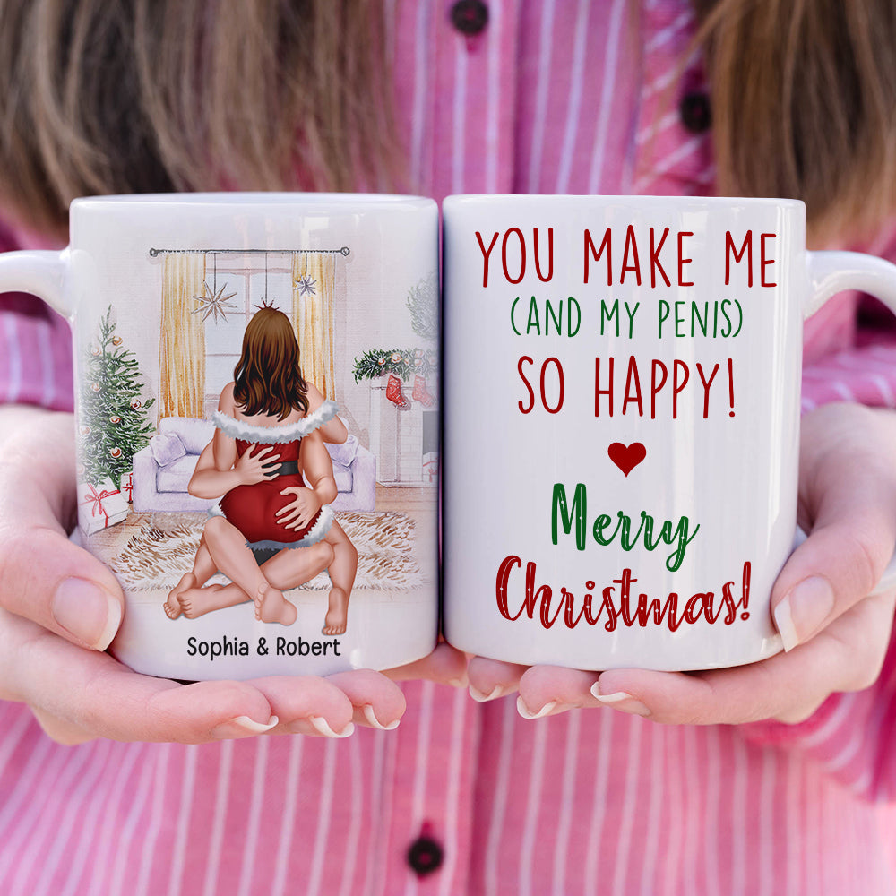 Personalized Naughty Christmas Mug for Couples - Fun Gift for Him/Her Coffee Mug PopCulturePrints