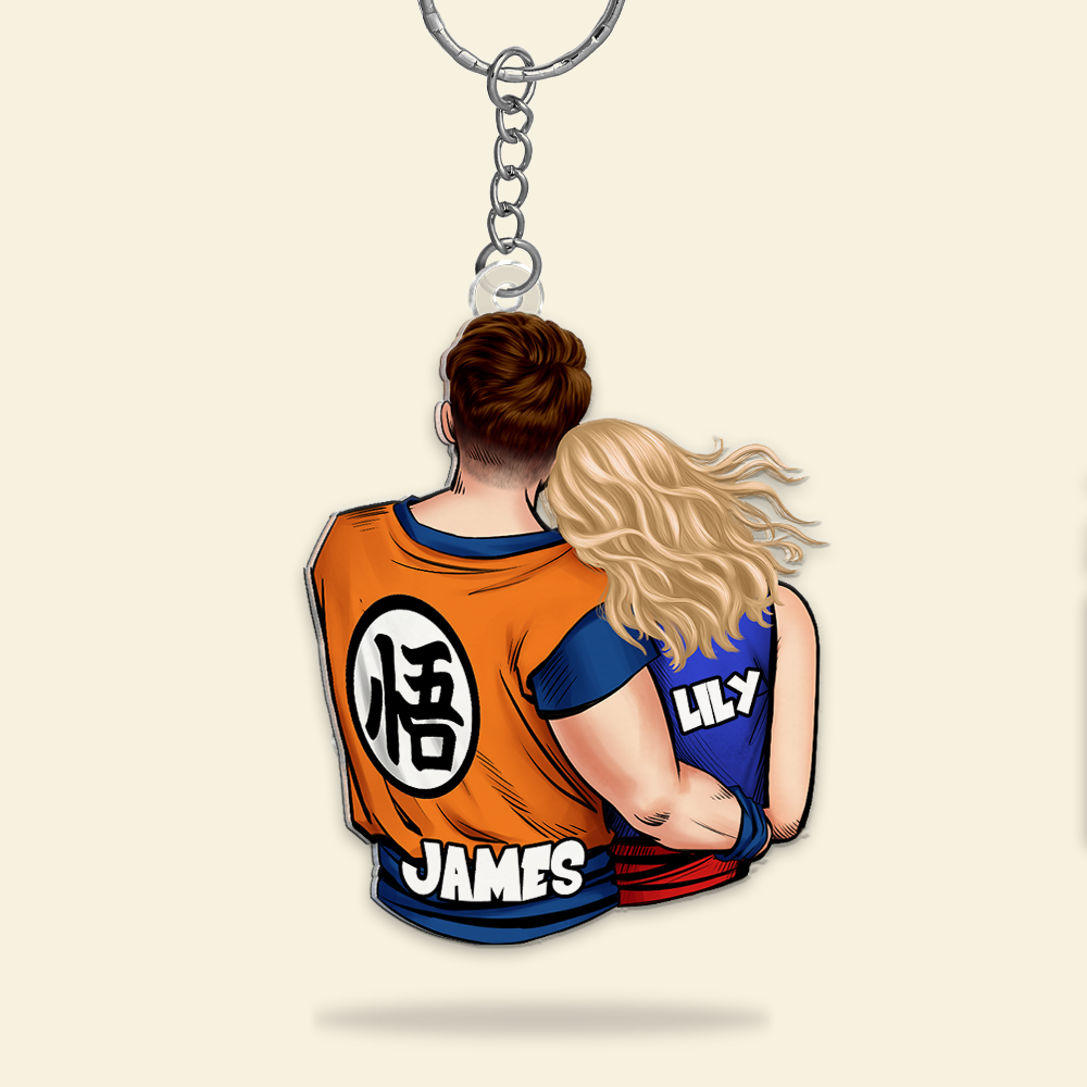 Personalized Couple Keychain - Custom Design for James & Lily Keychains PopCulturePrints