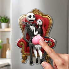 Load image into Gallery viewer, "Cheeky Love, Perfectly Personalized" - Acrylic Fridge Magnet for Couples
