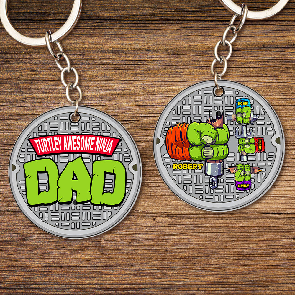 Custom Ninja Dad Keychain - Personalized Gift Keychains PopCulturePrints