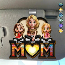 Load image into Gallery viewer, We Love You Mom - Personalized 3D Cartoon Car Visor Clip Car Visor Clip PopCulturePrints
