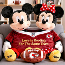 Load image into Gallery viewer, “Love Is Rooting For The Same Team” - Couple American Football Custom Shape Pillow - Personalized Gifts For Couples Pillow PopCulturePrints
