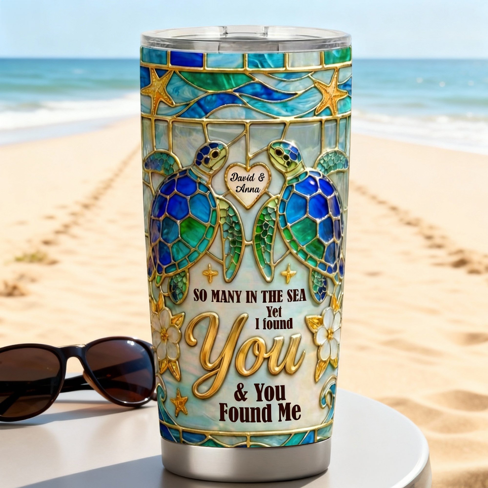 So Many in the Sea Yet I Found You - Personalized Ocean Love Tumbler for Couples