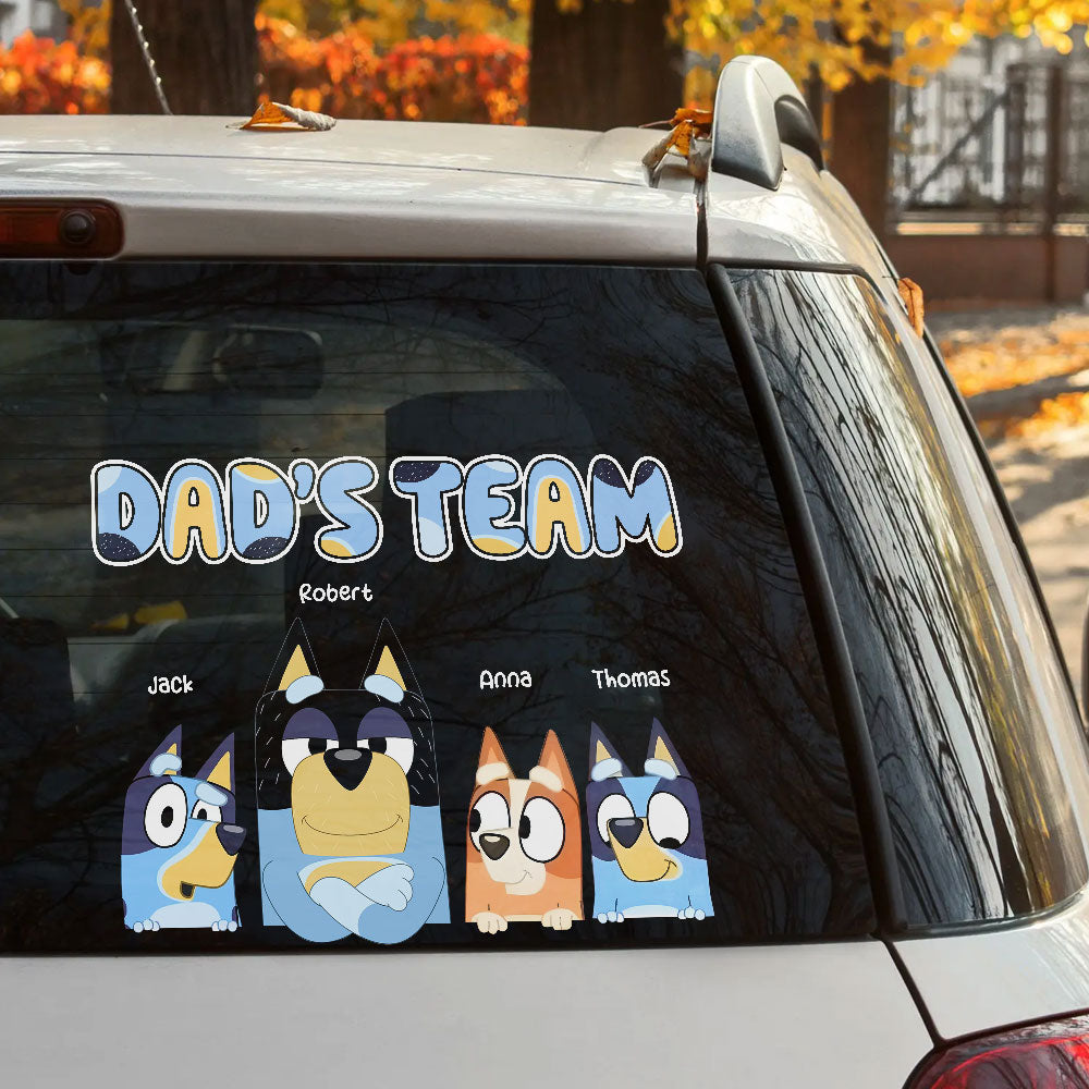 Personalized Car Sticker - Dad's Team