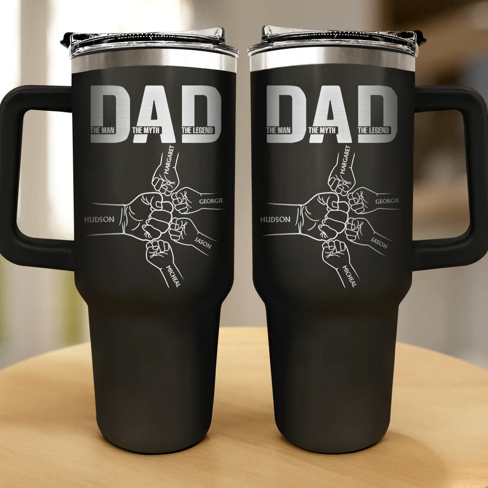 Dad The Man The Myth The Legend - Personalized Engraved 40oz Tumbler for Father and Grandpa Engraved 40oz Tumbler PopCulturePrints