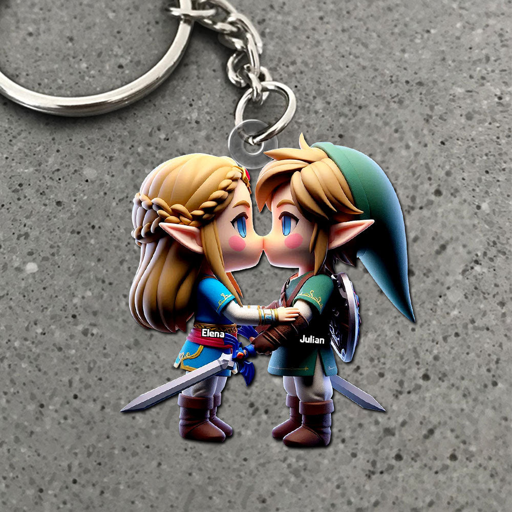 Custom Chibi Fantasy Couple Keychain