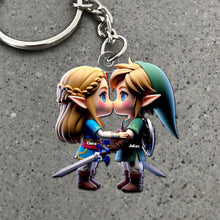 Load image into Gallery viewer, Custom Chibi Fantasy Couple Keychain
