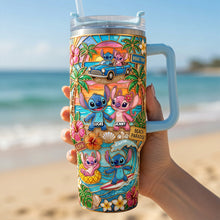 Load image into Gallery viewer, Couple Summer Vibes 40oz Tumbler With Handle - Personalized Gift for Couples

