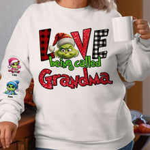 Load image into Gallery viewer, Custom Grandma 3D Hoodie - Cute Green Character Christmas Edition AOP Products PopCulturePrints
