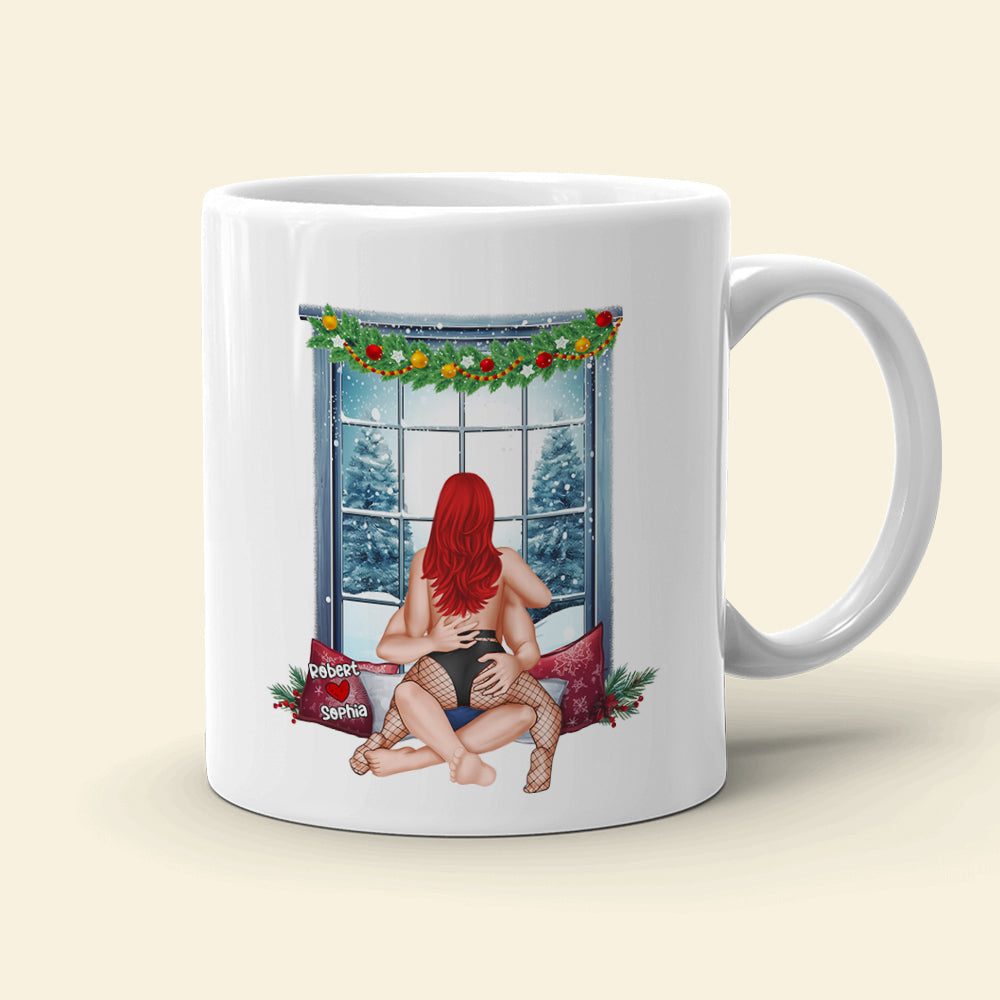 Personalized Romantic Christmas Mug Set - Sexy Kisses & Warm Wishes