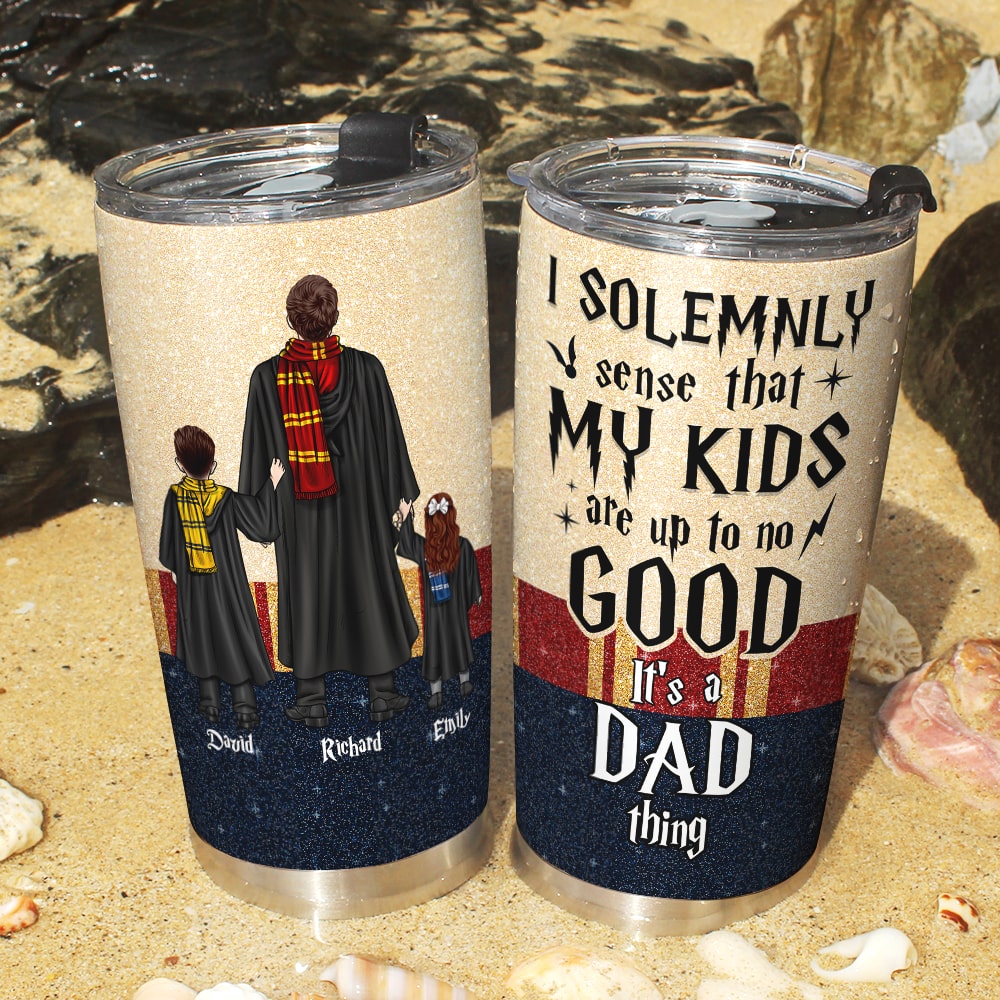 Personalized Harry Potter Dad Tumbler - I Solemnly Sense That My Kids Are Up To No Good