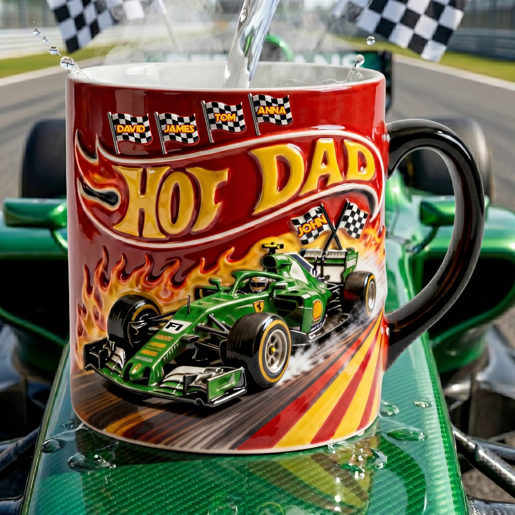“Speed into Fun with Smokin' Fast Dad!” - Personalized Magic Mug for Dads, Grandpas, and More Coffee Mug PopCulturePrints