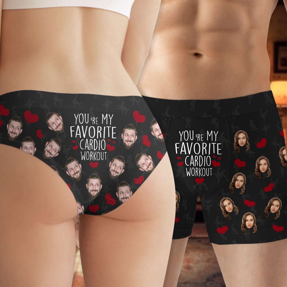 You're My Favorite Cardio Workout - Personalized Couple Boxer Briefs Boxer Briefs PopCulturePrints
