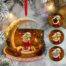 Load image into Gallery viewer, Let&#39;s Be Naughty and Save Santa the Trip - Personalized Acrylic Ornament for Couples
