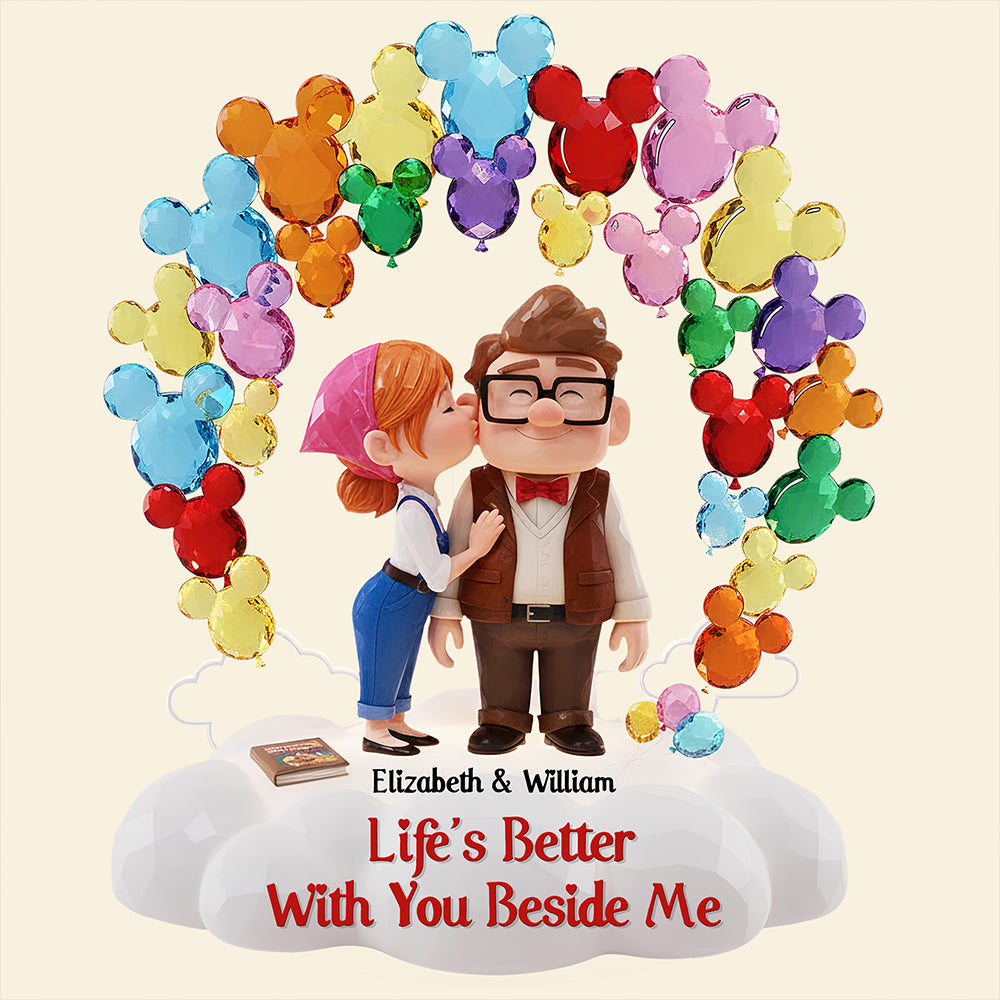 Life's Better With You Beside Me - Personalized Acrylic Light Box for Couples Light Box PopCulturePrints