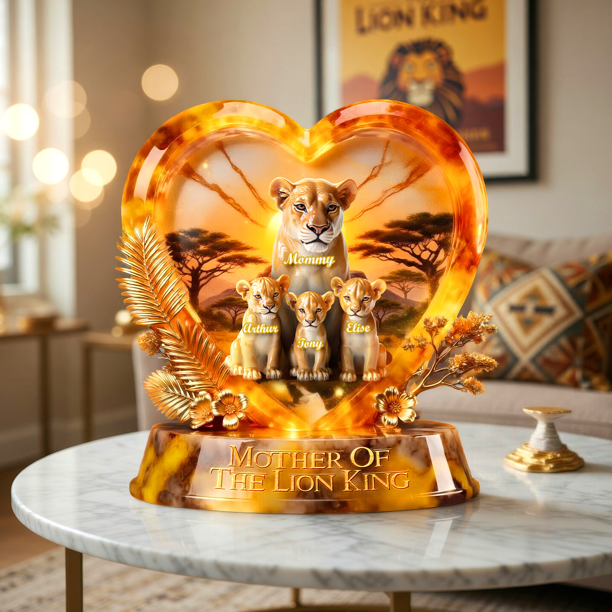 “A Mother’s Love Roars Strong” - Mother Of The Lion King Acrylic Plaque - Personalized Gift for Mom, Grandma & More Shaped Plaques PopCulturePrints